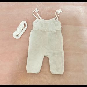 Baby jumper w/ matching headband